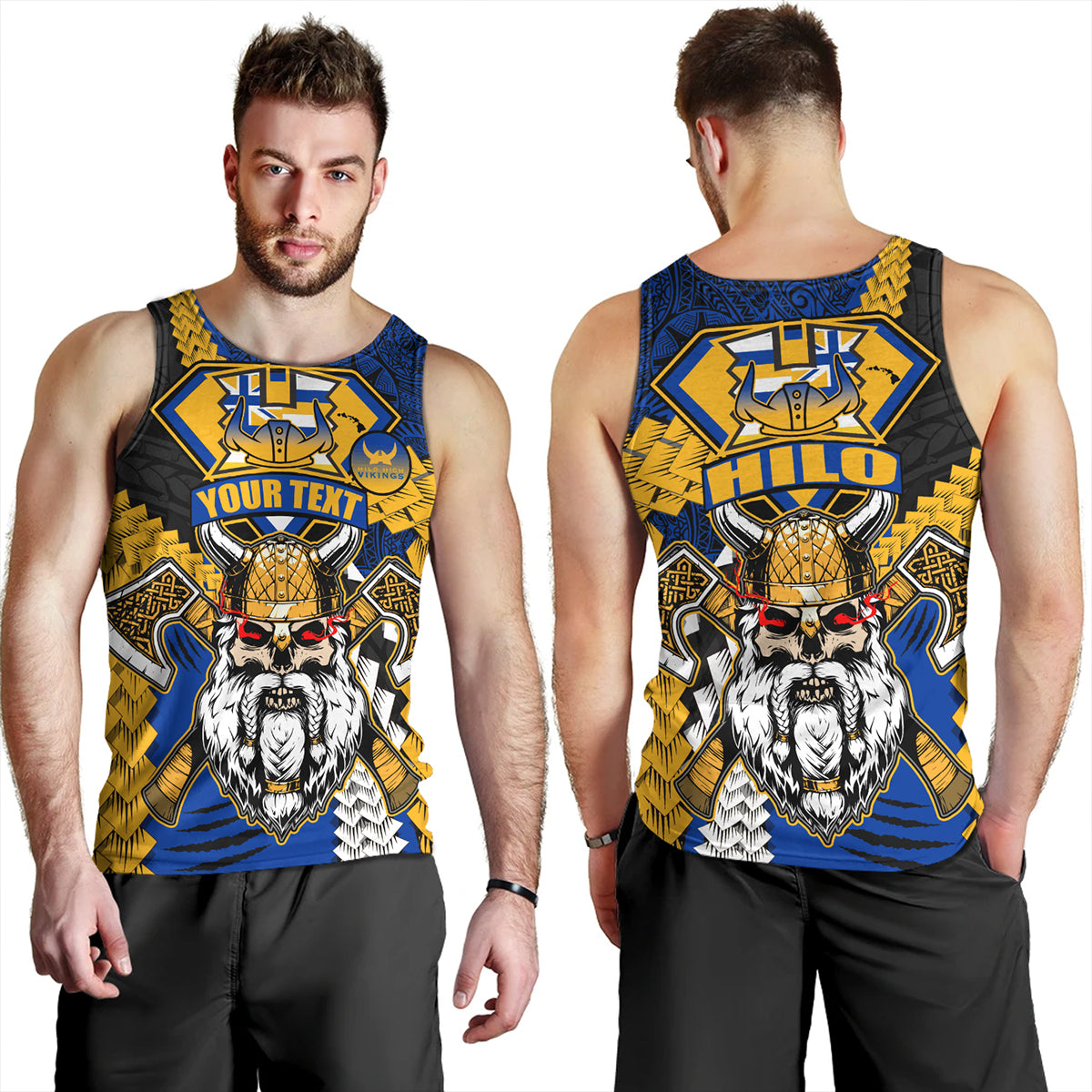 Hawaii Tank Top Custom Hilo High School Home Of The Vikings Polynesian Style
