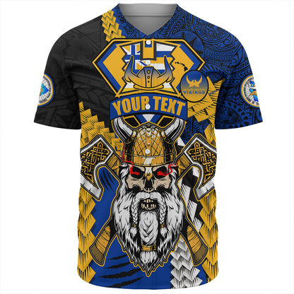 Hawaii Baseball Shirt Custom Hilo High School Home Of The Vikings Polynesian Style
