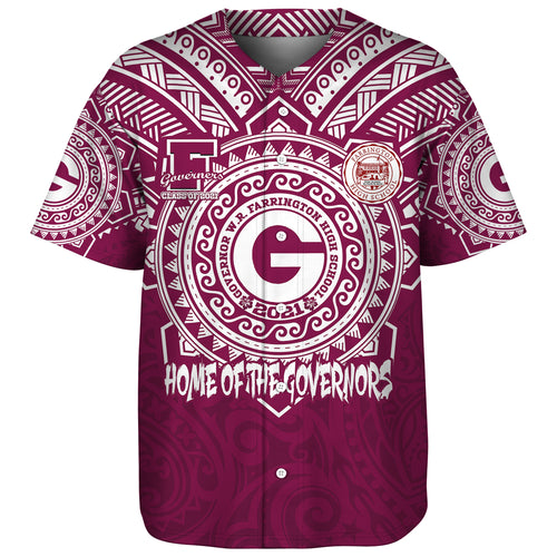 Hawaii Baseball Shirt Custom Farrington High School Home Of The Governors Tribal Style