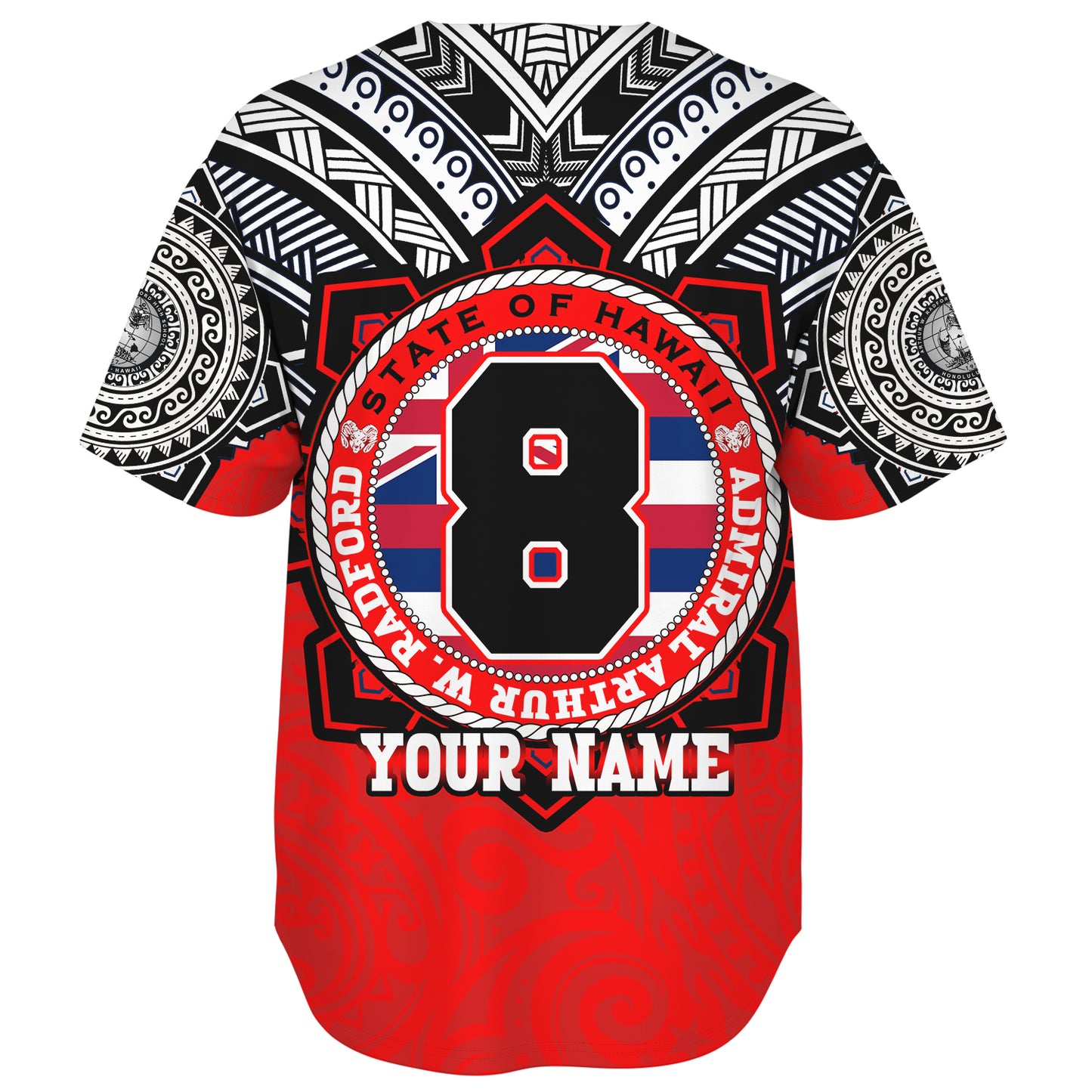 Hawaii Baseball Shirt Custom Radford High School Home Of The RamPage Tribal Style