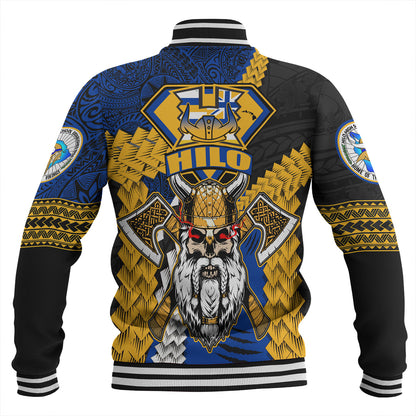 Hawaii Baseball Jacket Custom Hilo High School Home Of The Vikings Polynesian Style