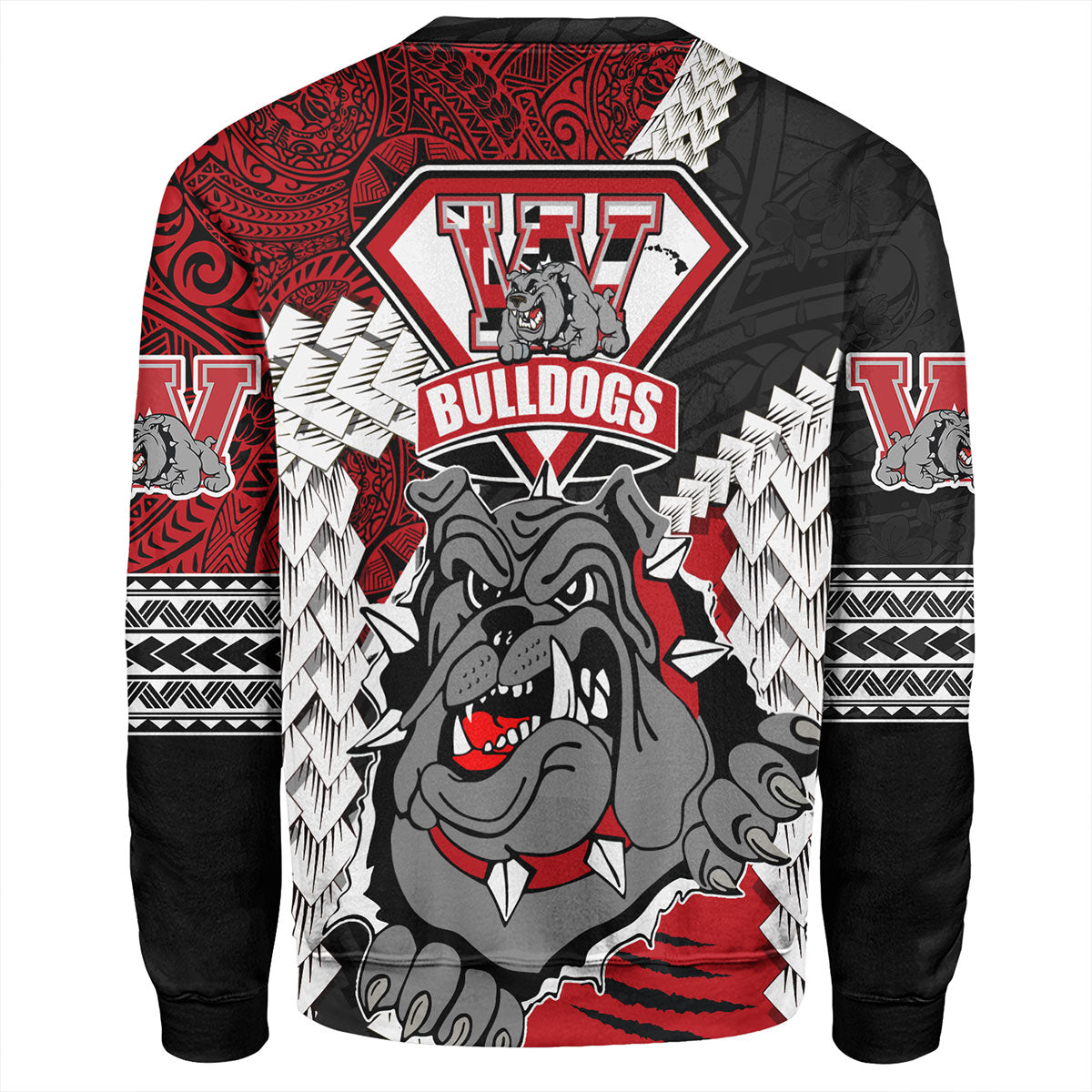 Hawaii Sweatshirt Custom Waialua High & Intermediate School Bulldogs Pride Polynesian Style