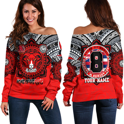 Hawaii Off Shoulder Sweatshirt Custom Radford High School Home Of The RamPage Tribal Style