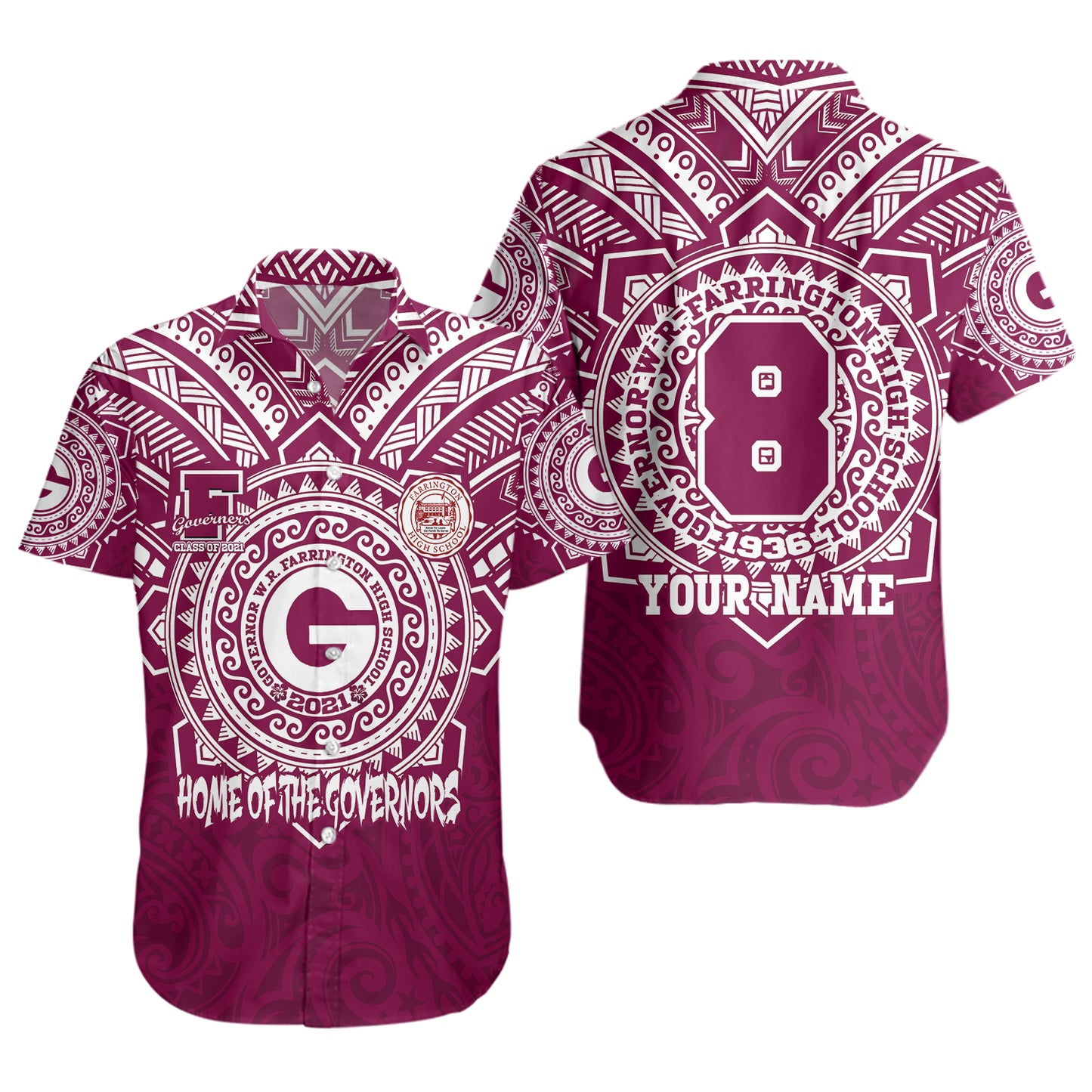 Hawaii Short Sleeve Shirt Custom Farrington High School Home Of The Governors Tribal Style
