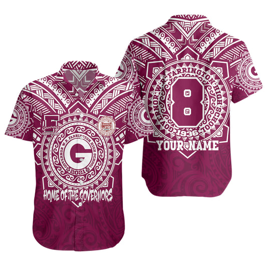Hawaii Short Sleeve Shirt Custom Farrington High School Home Of The Governors Tribal Style