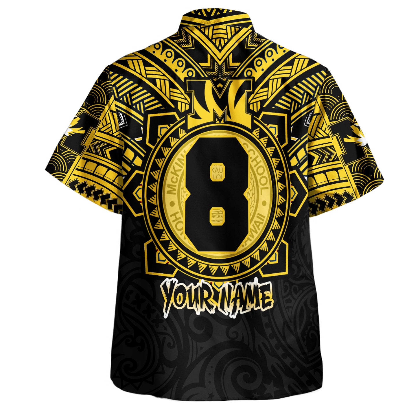 Hawaii Hawaiian Shirt Custom President William McKinley High School Black & Gold Super Tigers Tribal Style