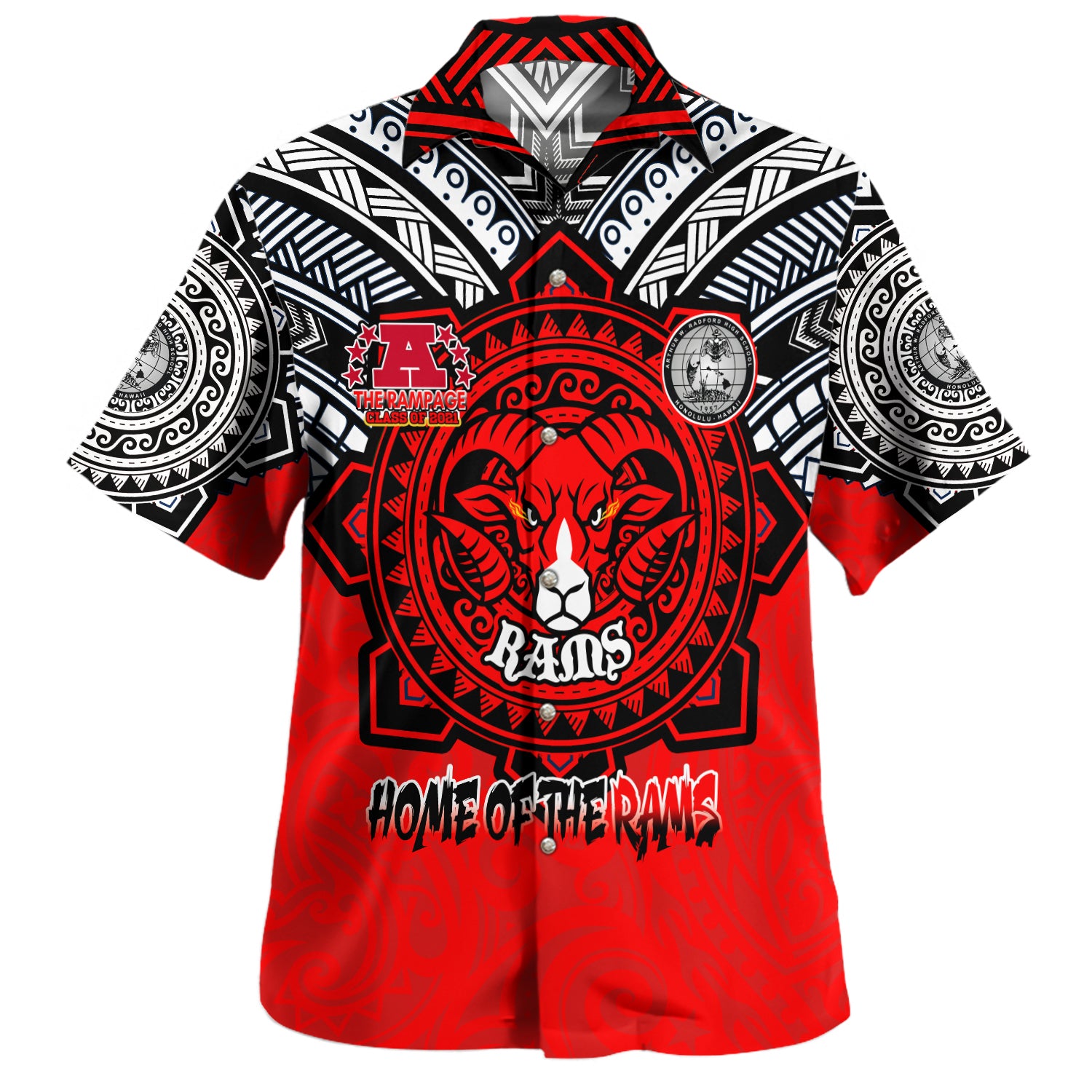 Hawaii Hawaiian Shirt Custom Radford High School Home Of The RamPage Tribal Style