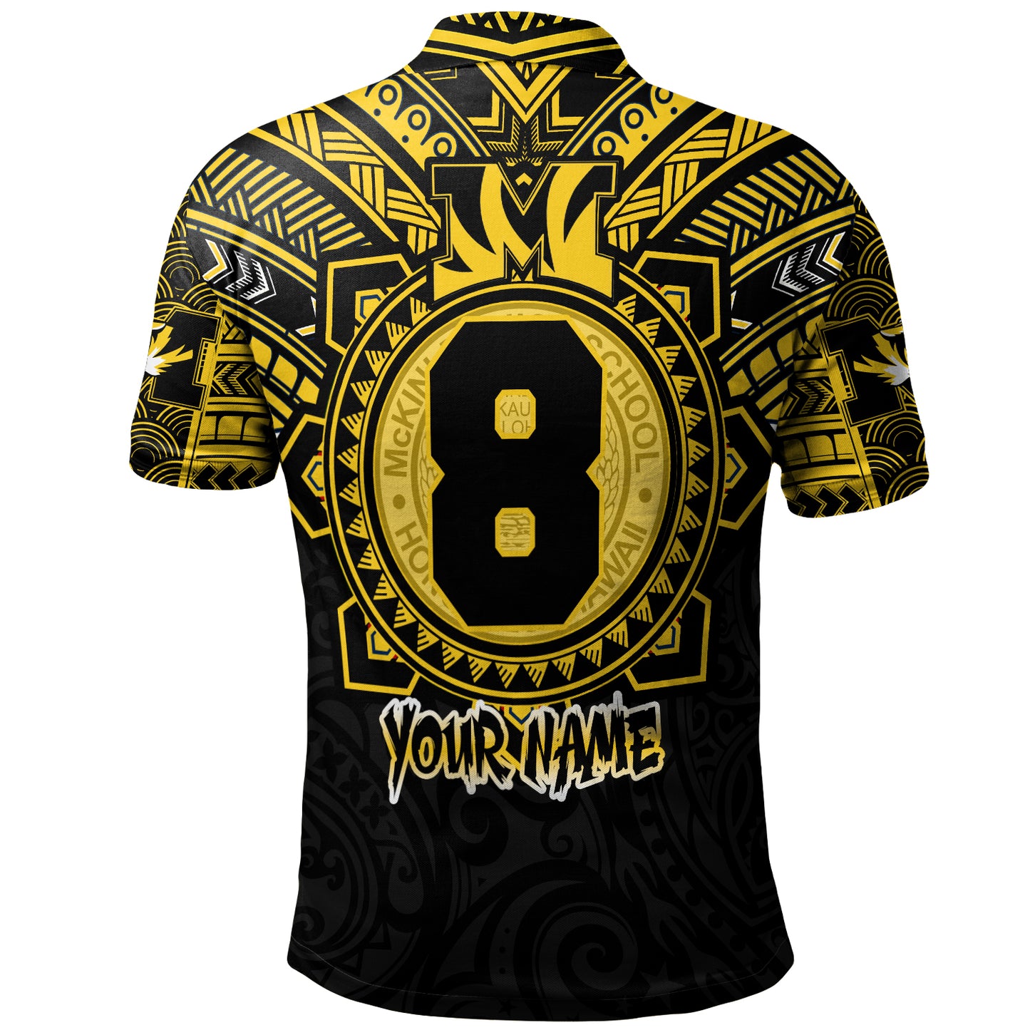 Hawaii Polo Shirt Custom President William McKinley High School Black & Gold Super Tigers Tribal Style