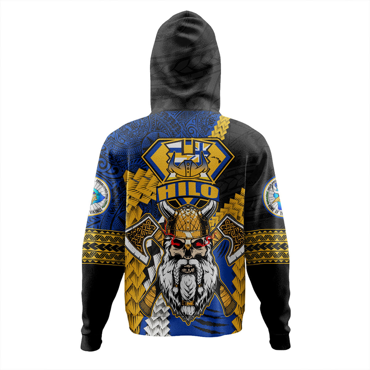 Hawaii Hoodie Custom Hilo High School Home Of The Vikings Polynesian Style
