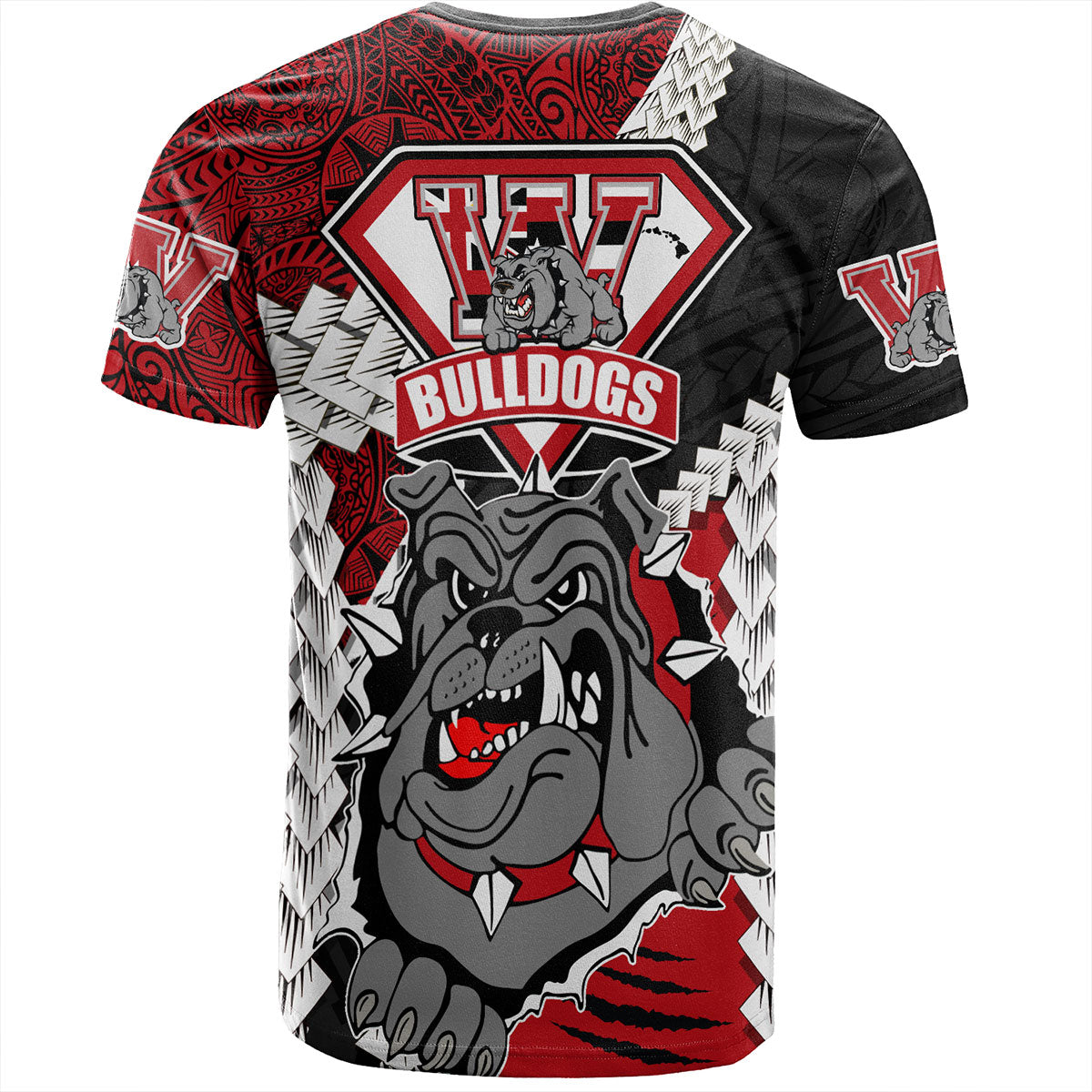 Hawaii T-Shirt Custom Waialua High & Intermediate School Bulldogs Pride Polynesian Style