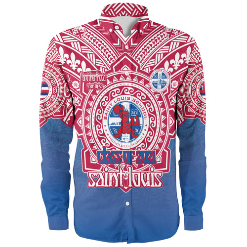 Hawaii Long Sleeve Shirt Custom Saint Louis School Memor et Fidelis Brother Hood For Life Tribal Style