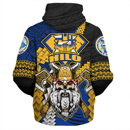 Hawaii Sherpa Hoodie Custom Hilo High School Home Of The Vikings Polynesian Style