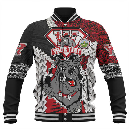 Hawaii Baseball Jacket Custom Waialua High & Intermediate School Bulldogs Pride Polynesian Style