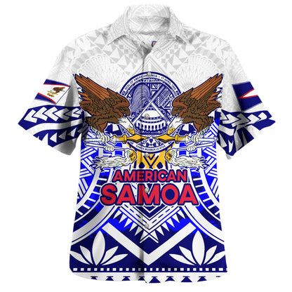 American Samoa Hawaiian Shirt Custom American Samoa Seal And Eagle Polynesian Tattoo
