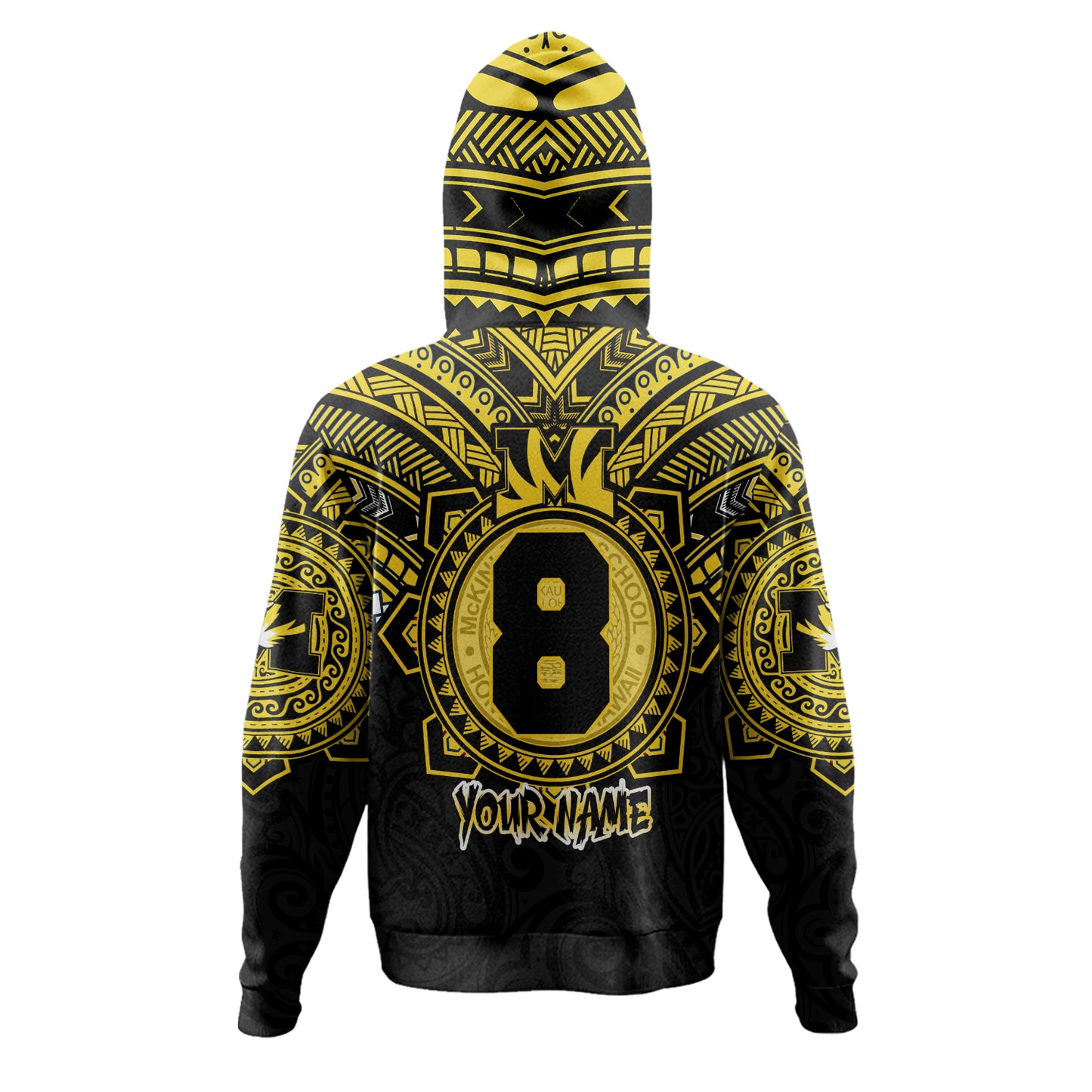 Hawaii Hoodie Custom President William McKinley High School Black & Gold Super Tigers Tribal Style