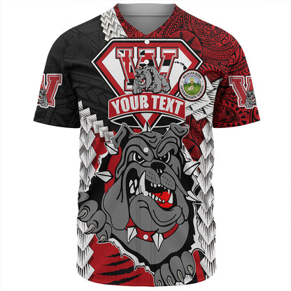 Hawaii Baseball Shirt Custom Waialua High & Intermediate School Bulldogs Pride Polynesian Style