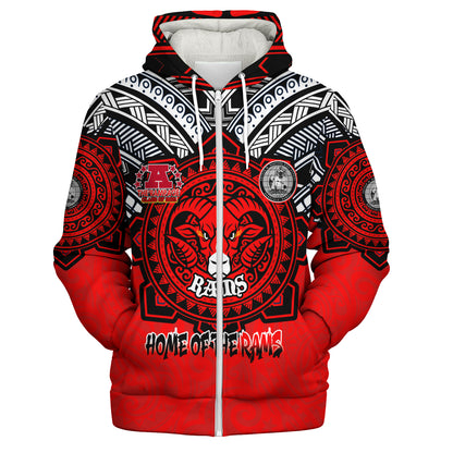 Hawaii Sherpa Hoodie Custom Radford High School Home Of The RamPage Tribal Style