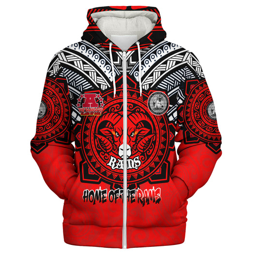 Hawaii Sherpa Hoodie Custom Radford High School Home Of The RamPage Tribal Style