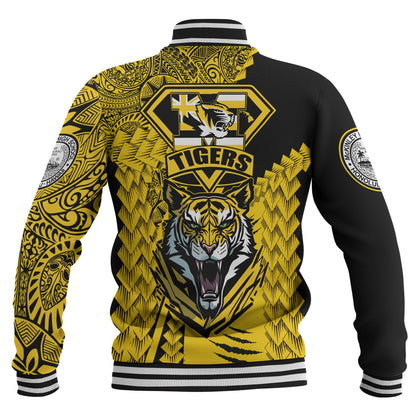 Hawaii Baseball Jacket Custom McKinley High School Tigers Black and Gold Polynesian Style