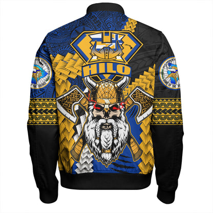Hawaii Bomber Jacket Custom Hilo High School Home Of The Vikings Polynesian Style