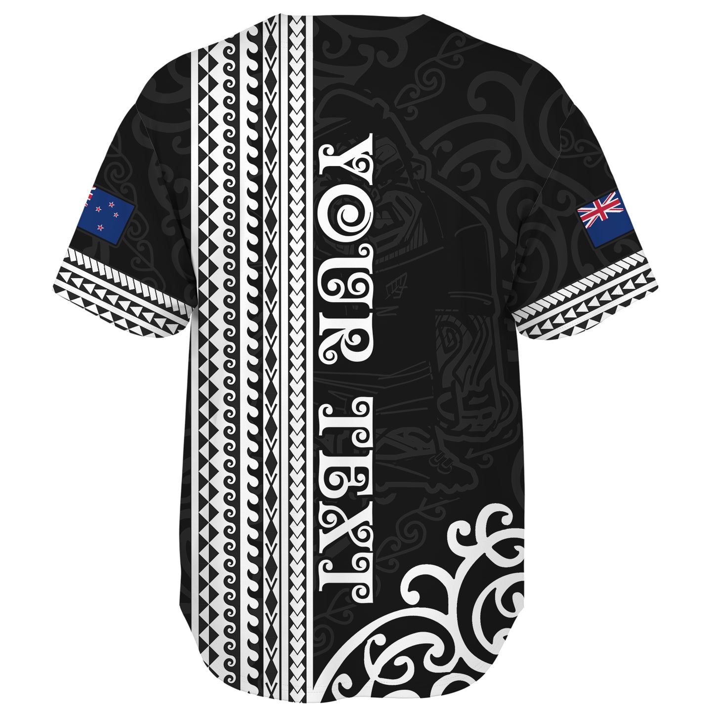 New Zealand Baseball Shirt Custom NZ Rugby Silver Fern And Map Maori Tribal Black Jersey