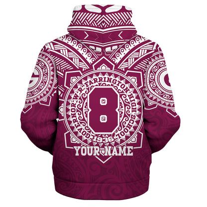 Hawaii Sherpa Hoodie Custom Farrington High School Home Of The Governors Tribal Style