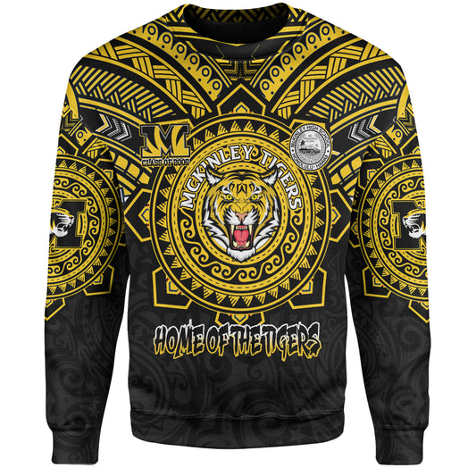 Hawaii Sweatshirt Custom President William McKinley High School Black & Gold Super Tigers Tribal Style