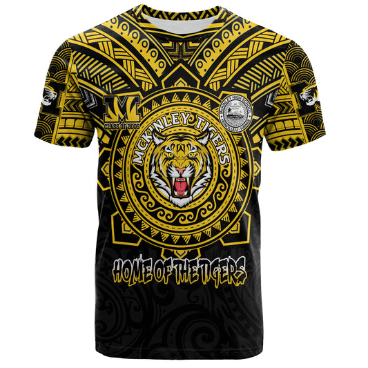 Hawaii T-Shirt Custom President William McKinley High School Black & Gold Super Tigers Tribal Style