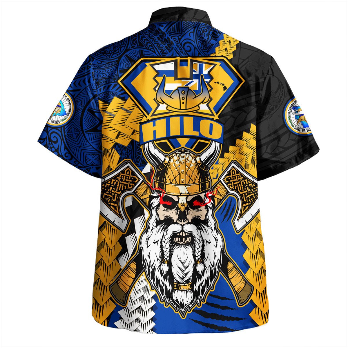 Hawaii Hawaiian Shirt Custom Hilo High School Home Of The Vikings Polynesian Style