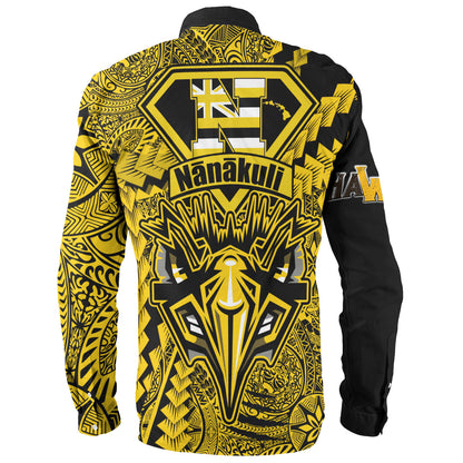 Hawaii Long Sleeve Shirt Custom Nanakuli High and Intermediate School Home of the Golden Hawks Polynesian Style