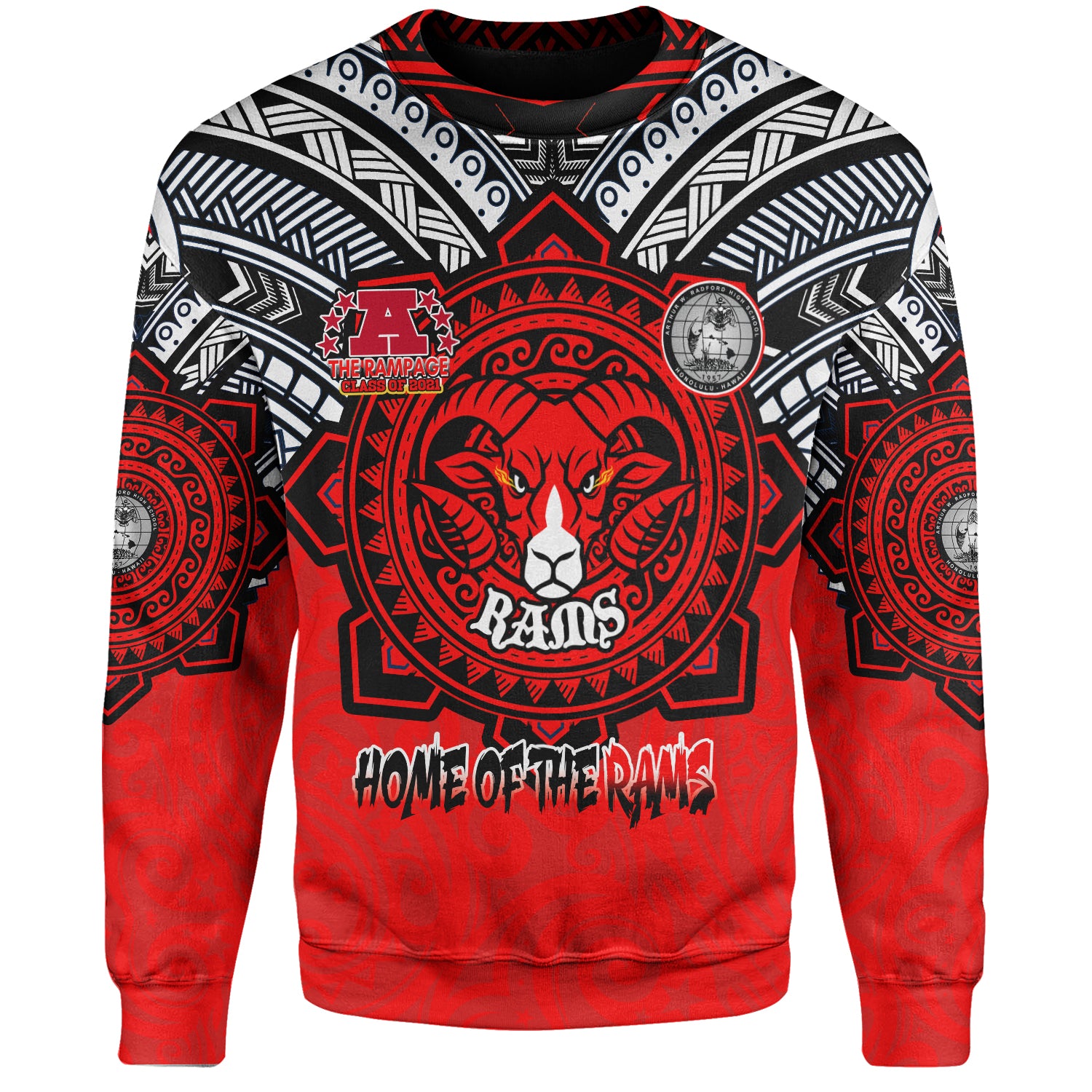 Hawaii Sweatshirt Custom Radford High School Home Of The RamPage Tribal Style
