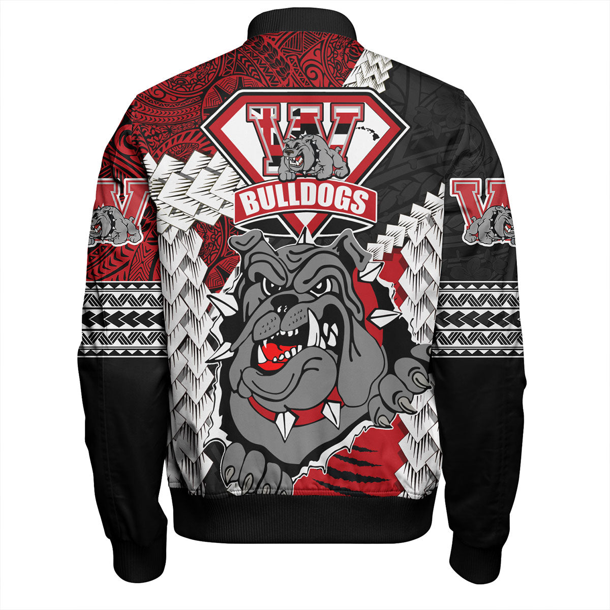 Hawaii Bomber Jacket Custom Waialua High & Intermediate School Bulldogs Pride Polynesian Style