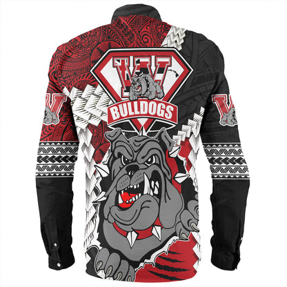 Hawaii Long Sleeve Shirt Custom Waialua High & Intermediate School Bulldogs Pride Polynesian Style