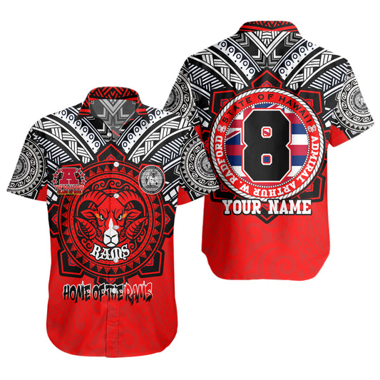 Hawaii Short Sleeve Shirt Custom Radford High School Home Of The RamPage Tribal Style
