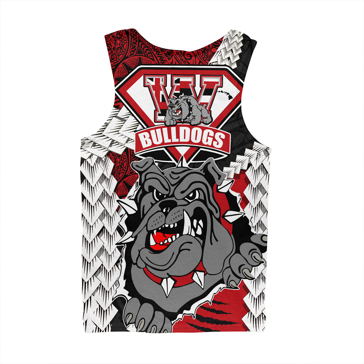 Hawaii Tank Top Custom Waialua High & Intermediate School Bulldogs Pride Polynesian Style