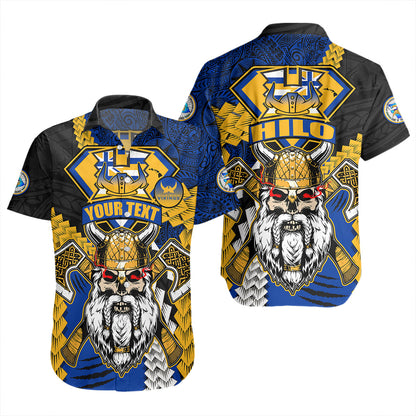 Hawaii Short Sleeve Shirt Custom Hilo High School Home Of The Vikings Polynesian Style