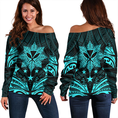 Philippines Off Shoulder Sweatshirt - Sun Filipino With Kanaka Maoli Style