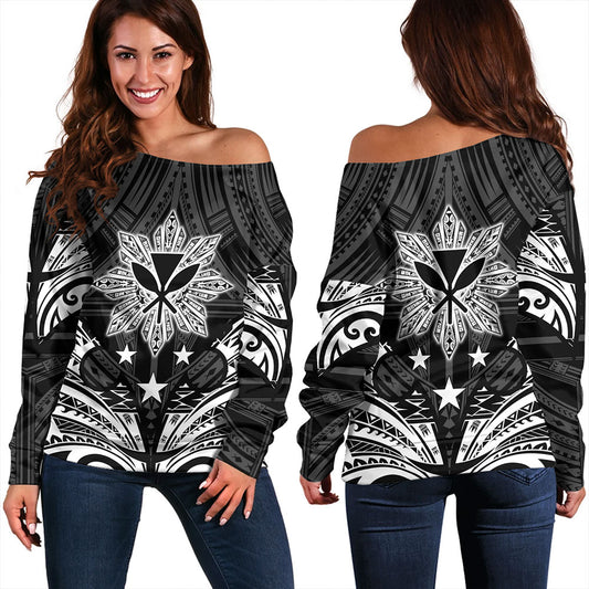 Philippines Off Shoulder Sweatshirt - Sun Filipino With Kanaka Maoli Style