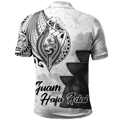 Guam Polo Shirt Hafa Adai Guam Seal Half Sleeve Tattoo