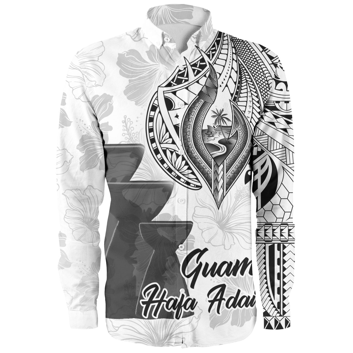 Guam Long Sleeve Shirt Hafa Adai Guam Seal Half Sleeve Tattoo