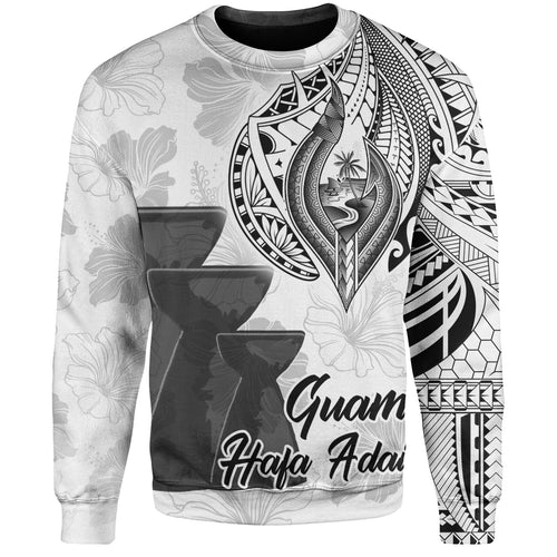 Guam Sweatshirt Hafa Adai Guam Seal Half Sleeve Tattoo