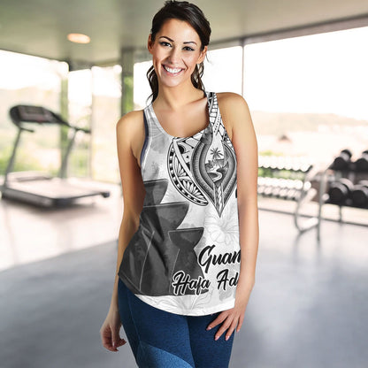 Guam Women Tank Hafa Adai Guam Seal Half Sleeve Tattoo