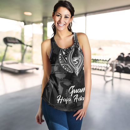 Guam Women Tank Hafa Adai Guam Seal Half Sleeve Tattoo