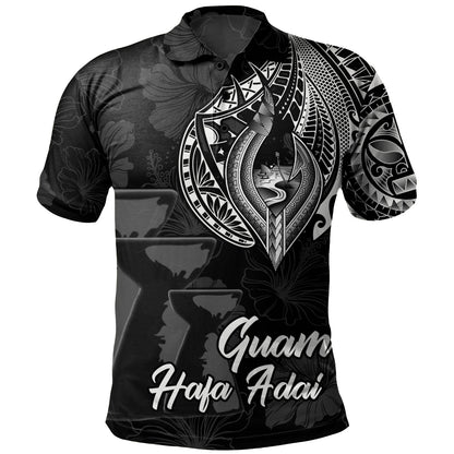 Guam Polo Shirt Hafa Adai Guam Seal Half Sleeve Tattoo