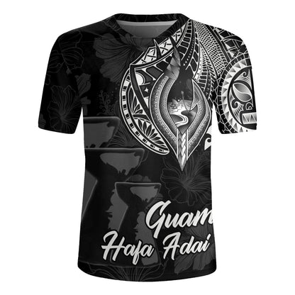 Guam Rugby Jersey Hafa Adai Guam Seal Half Sleeve Tattoo