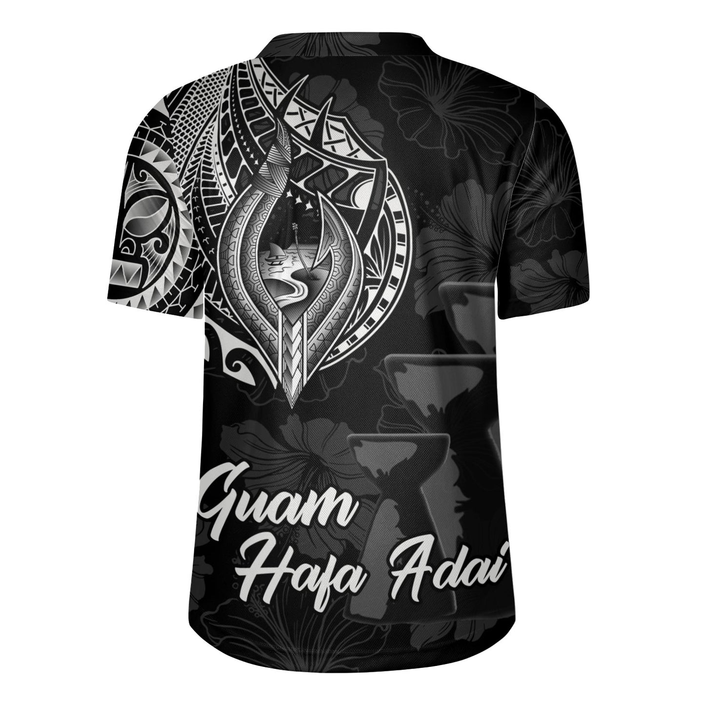 Guam Rugby Jersey Hafa Adai Guam Seal Half Sleeve Tattoo