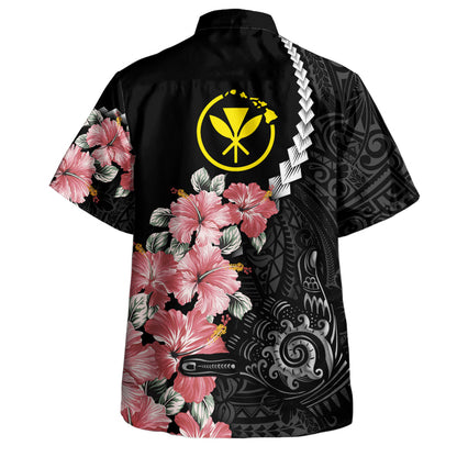 Hawaii Hawaiian Shirt Shaka Hand Tropical Flowers Polynesian Designs