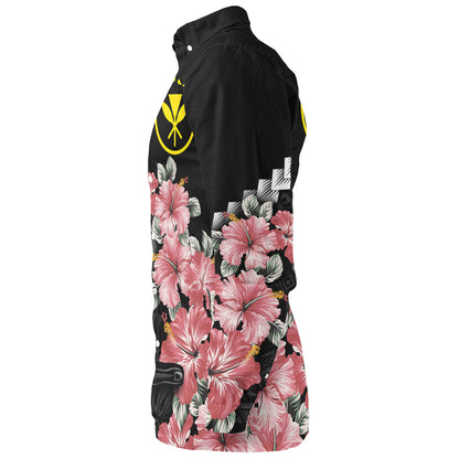 Hawaii Long Sleeve Shirt Shaka Hand Tropical Flowers Polynesian Designs