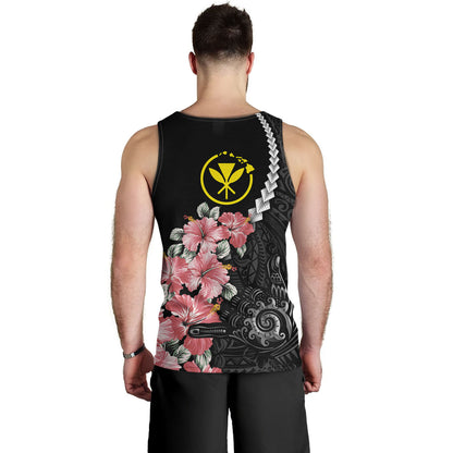 Hawaii Tank Top Shaka Hand Tropical Flowers Polynesian Designs
