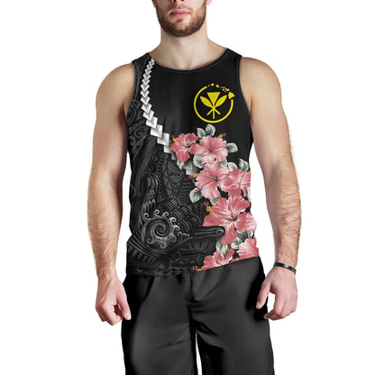 Hawaii Tank Top Shaka Hand Tropical Flowers Polynesian Designs